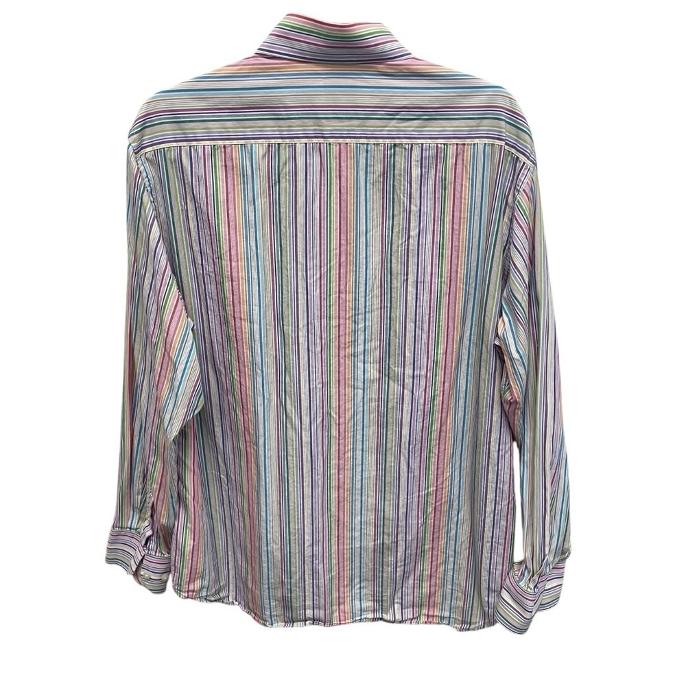 Tailorbyrd collection men’s casual button up shirt rainbow striped sz Large - Picture 2 of 9